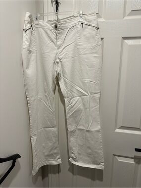 White Straight-Leg Pants